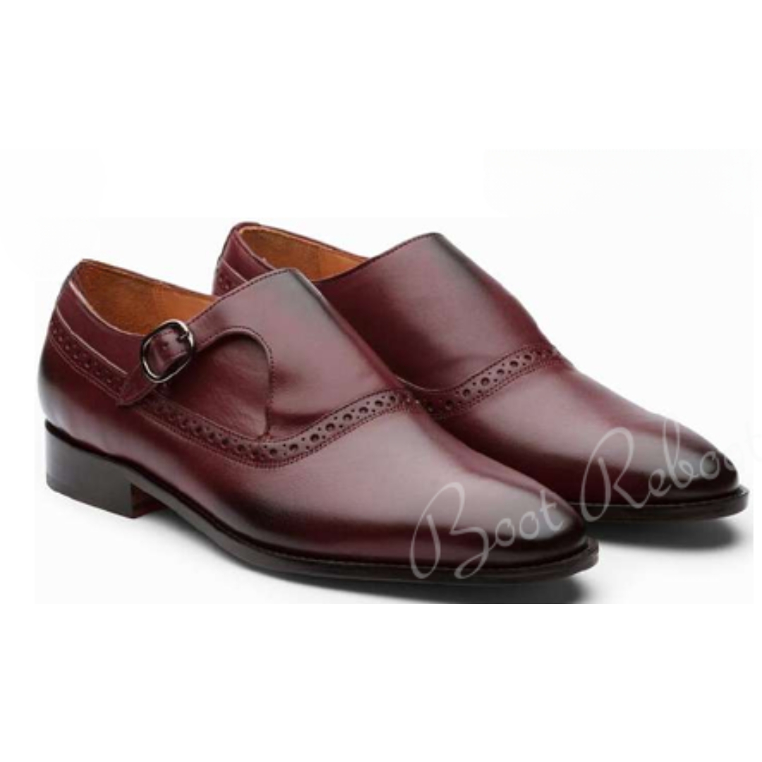 Leather Side Single Monks Shoes